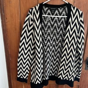 Zig zag cozy open front sweater